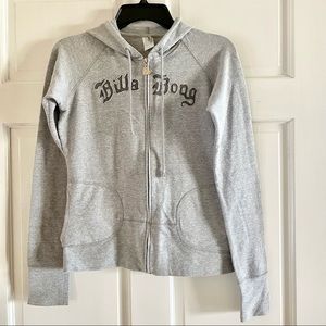 Billabong Women’s Hooded Zip-Up Sweatshirt Gray Size S